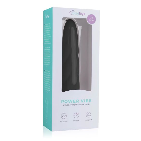 Easytoys Power Vibe - Vibrador de silicona texturizado (negro)