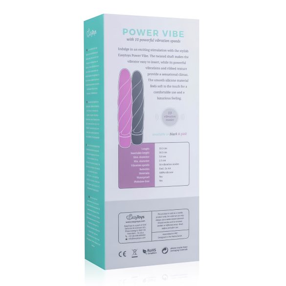 Easytoys Power Vibe - vibrador barra retorcida silicona negra