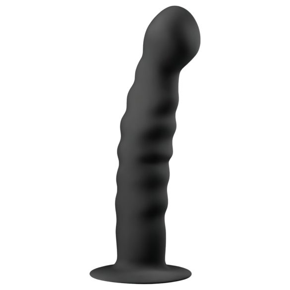 Easytoys Estriado - Dildo Anal con Ventosa (14 cm) - Negro