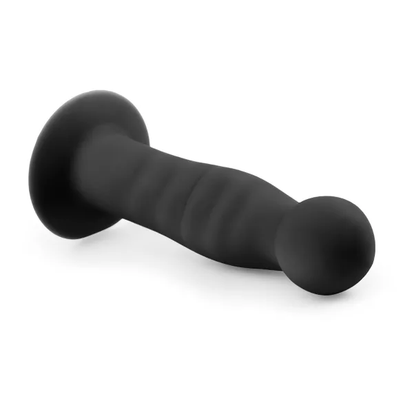 Easytoys Ribbed - dildo anal con ventosa - silicona negra 14cm
