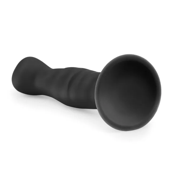 Easytoys Ribbed - dildo anal con ventosa - silicona negra 14cm