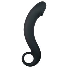 EasyToys Curved Dong - dildo anal de silicona (negro)