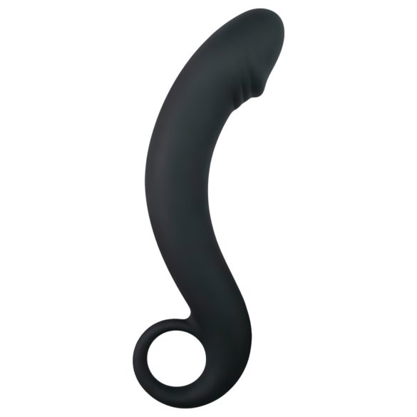 EasyToys Curved Dong - dildo anal de silicona (negro)