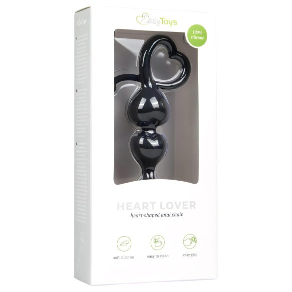 EasyToys - consolador anal con cuentas - silicona negra