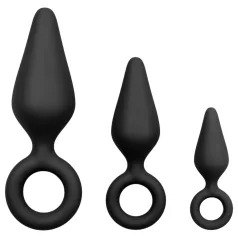Easytoys - set plug anal con anillo - 3 piezas - negro
