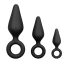 Easytoys - set de plug anal con anillos - 3 piezas (negro)
