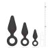 Easytoys - set de plug anal con anillos - 3 piezas (negro)
