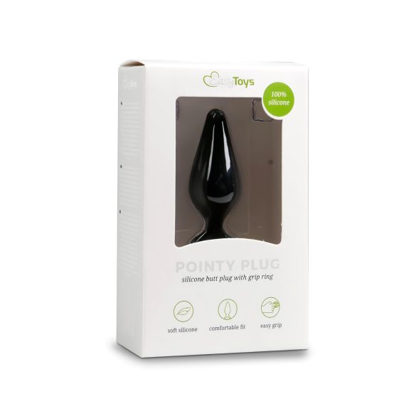 Easytoys - plug anal con anillo - tamaño mediano - negro