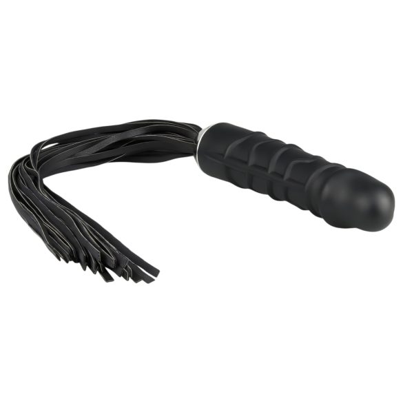 Easytoys Flogger - látigo y consolador de silicona en uno (negro)