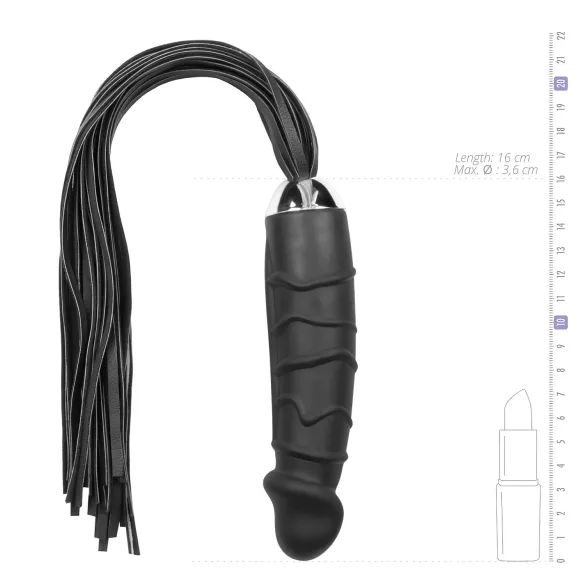 Easytoys - Flogger y consolador doble uso - silicona negro