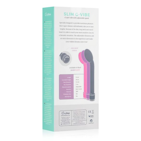 Easytoys - Vibrador punto G delgado - silicona negra