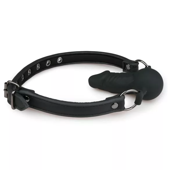 Easytoys - mordaza con consolador interno - silicona negra
