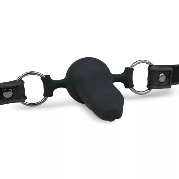 Easytoys - mordaza con consolador interno - silicona negra