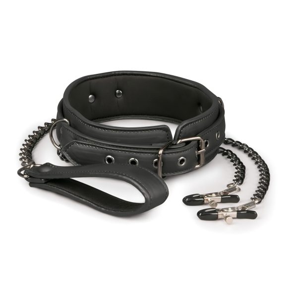 Easytoys - Set de Pinzas para Pezones, Collar y Correa (4 Piezas)