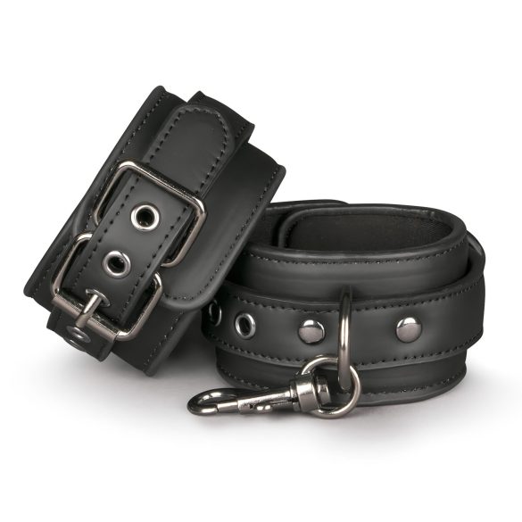 Easytoys - Esposas de cuero sintético (negro)