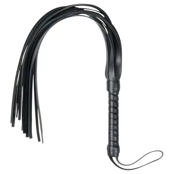 Easytoys - látigo flogger - suave cuero sintético - negro