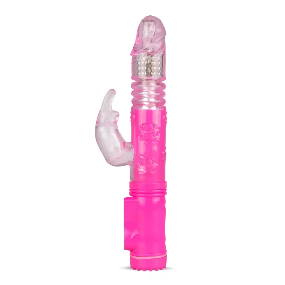 Easytoys Bunny - vibrador con movimiento de empuje - silicona rosa