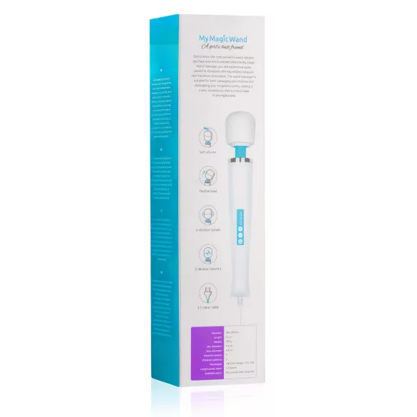 MyMagicWand - vibrador masajeador potente - silicona blanca azul