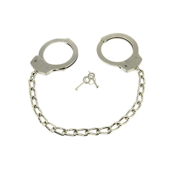 Rimba - esposas tobilleras de acero con cadenas largas (plata) - 2 uds
