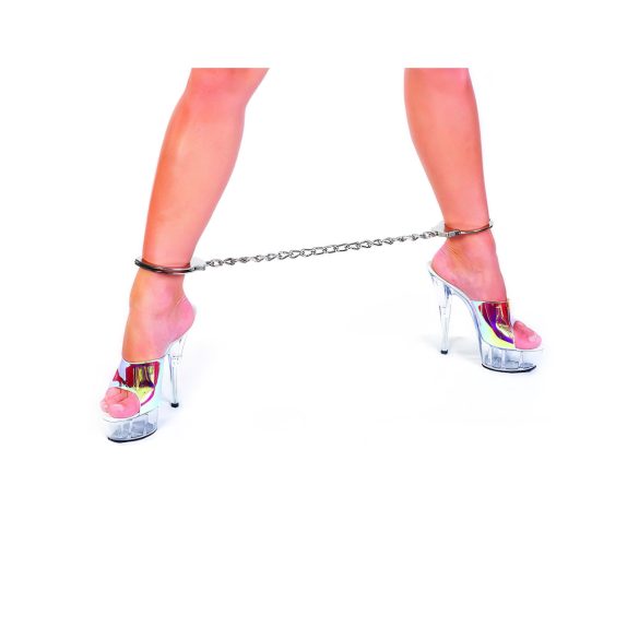 Rimba - esposas tobillo con cadena larga - acero plateado - 2 unidades