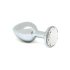Rimba XS - Plug anal de metal plateado con piedras transparentes