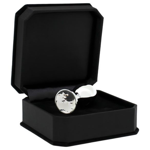 Rimba XS - plug anal metálico con joya transparente - color plateado