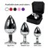 Rimba XS - Plug anal de metal plateado con piedras transparentes