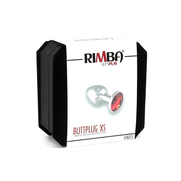 Rimba XS - plug anal metálico con piedra roja - plateado