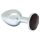 Rimba XS - plug anal metálico con piedra negra - plata