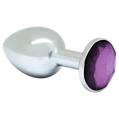 Rimba XS - plug anal metálico con piedra morada (plateado)