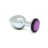 Rimba XS - plug anal plata con joya lila