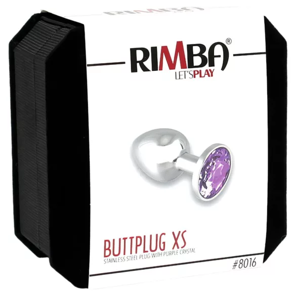 Rimba XS - plug anal metálico - piedra lila - plateado