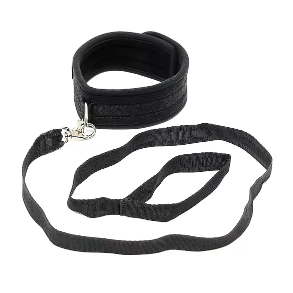 Rimba Soft - collar y correa suaves - cuero negro