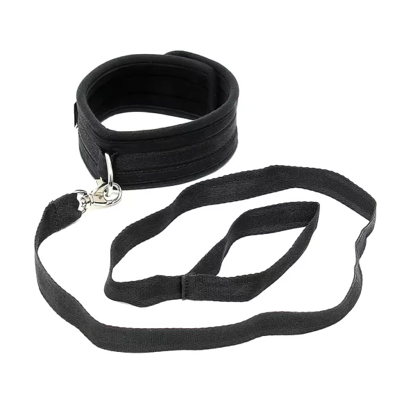 Rimba Soft - collar y correa suaves - cuero negro