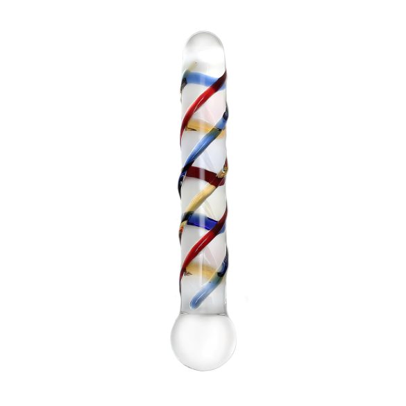Rimba Rachella - Doble Dildo de Vidrio (Transparente - Colorido)
