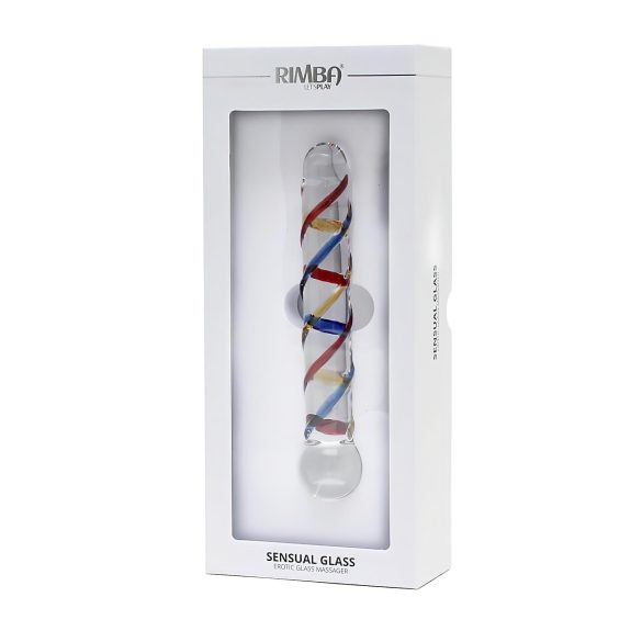 Rimba Rachella - dildo doble de vidrio - transparente y colores