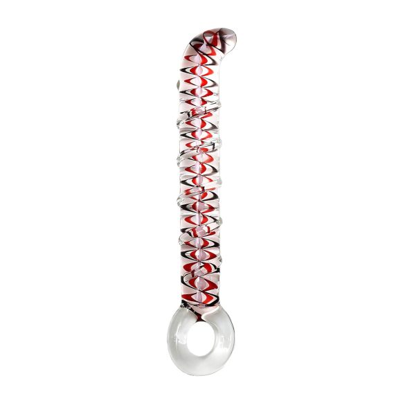 Rimba Sammy - Dildo de vidrio para punto G (transparente con diseño)