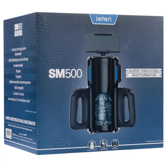 LETEN SM 500 - masturbador masculino automático - soporte para móvil - negro