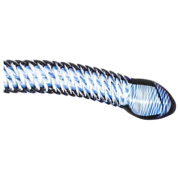 Gildo Glass No. 5 - dildo de vidrio espiral - transparente azul