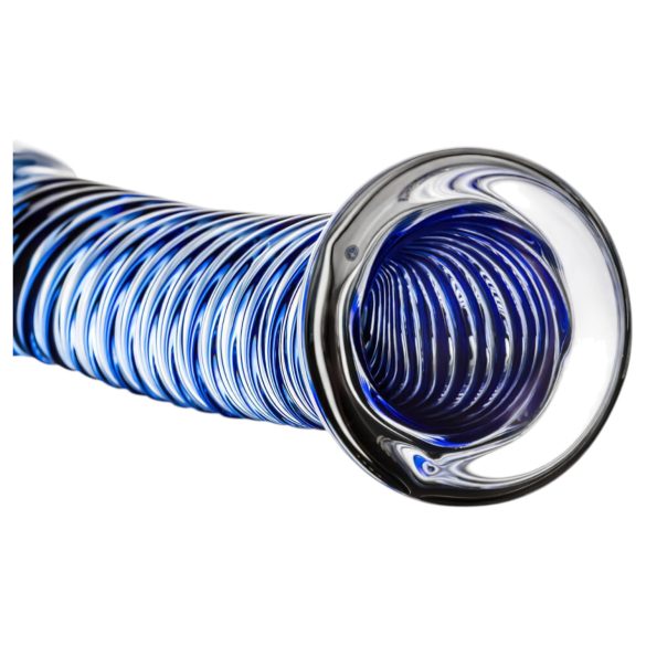 Gildo Glass No. 5 - dildo de vidrio espiral - transparente azul