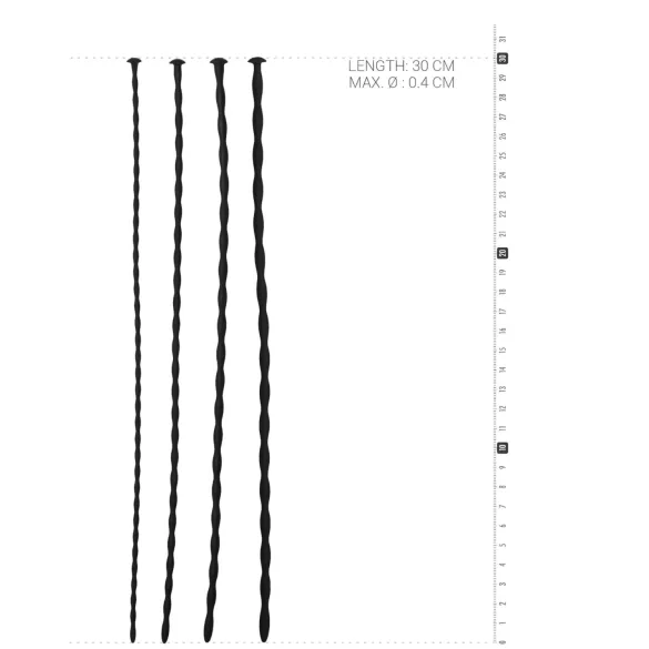 SINNER Gear - set de dilatadores uretrales de silicona - negro