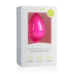   Easytoys Diamond - tapón anal rosa con piedras blancas (grande)