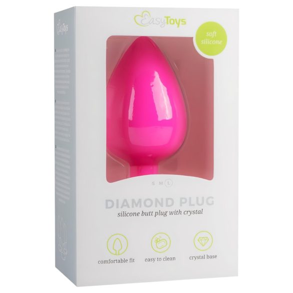 Easytoys Diamond - plug anal joya grande - silicona rosa