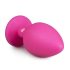 Easytoys Diamond - tapón anal rosa con piedras blancas (grande)