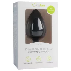   Easytoys Diamond - plug anal con joya blanca - grande - negro