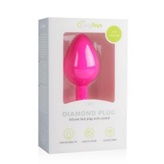   Easytoys Diamond - plug anal rosa con piedra blanca (mediano)