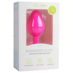  Easytoys Diamond - plug anal con piedra - tamaño mediano - rosa