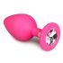 Easytoys Diamond - plug anal con piedra blanca (mediano) - rosa