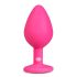 Easytoys Diamond - plug anal con piedra blanca (mediano) - rosa