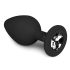 Easytoys Diamond - plug anal negro con gemas blancas (mediano)